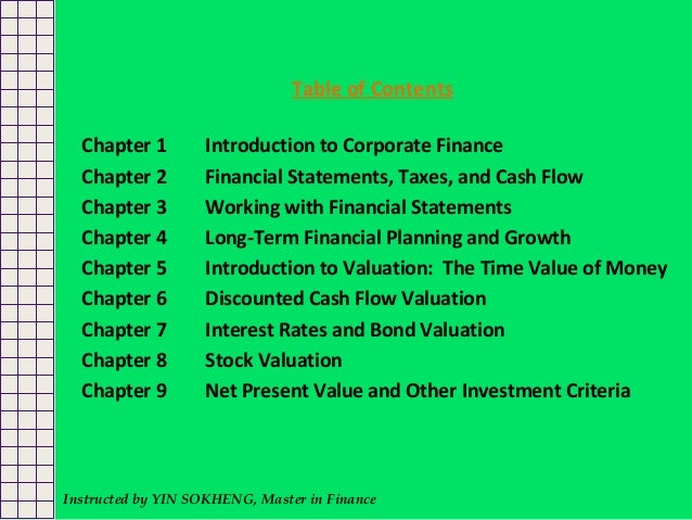 corporate finance quizlet chapter 1 fundamentals of corporate finance chapter 2 quizlet